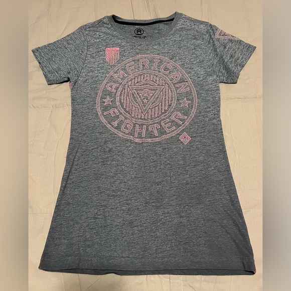 American Fighter womens top, Gray heathered ombré, Size L - Picture 1 of 6